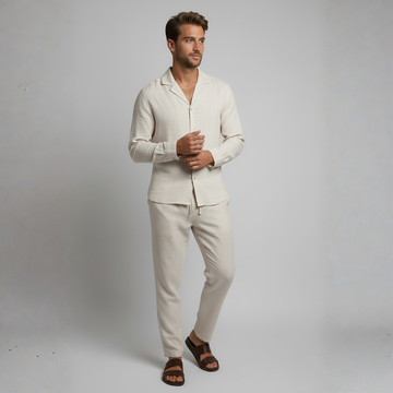 Aurelio | Men's Relaxed Linen Long Sleeve Shirt & Trouser Set