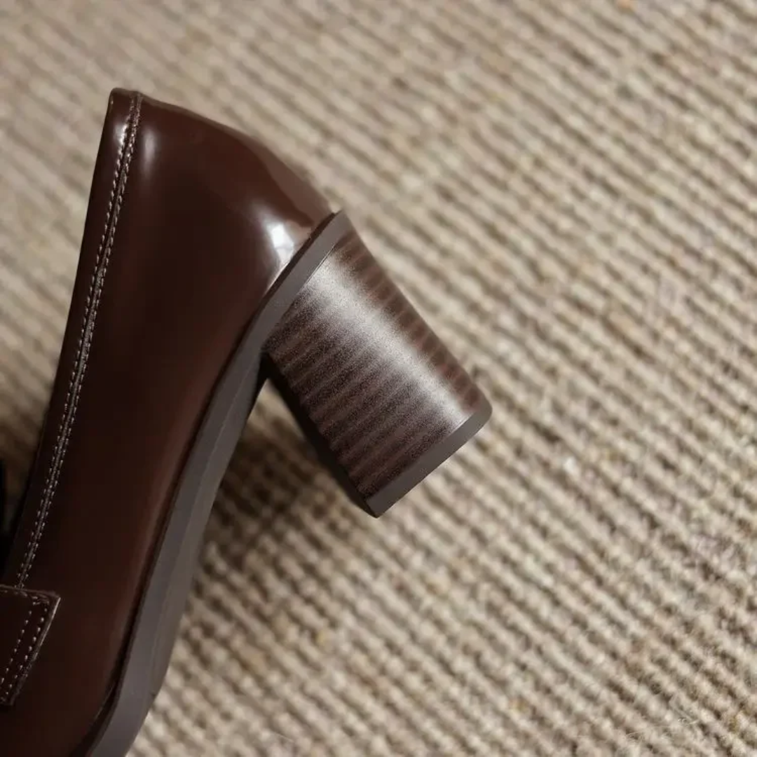 Tamsin | Patent Leather Loafers Block Heel