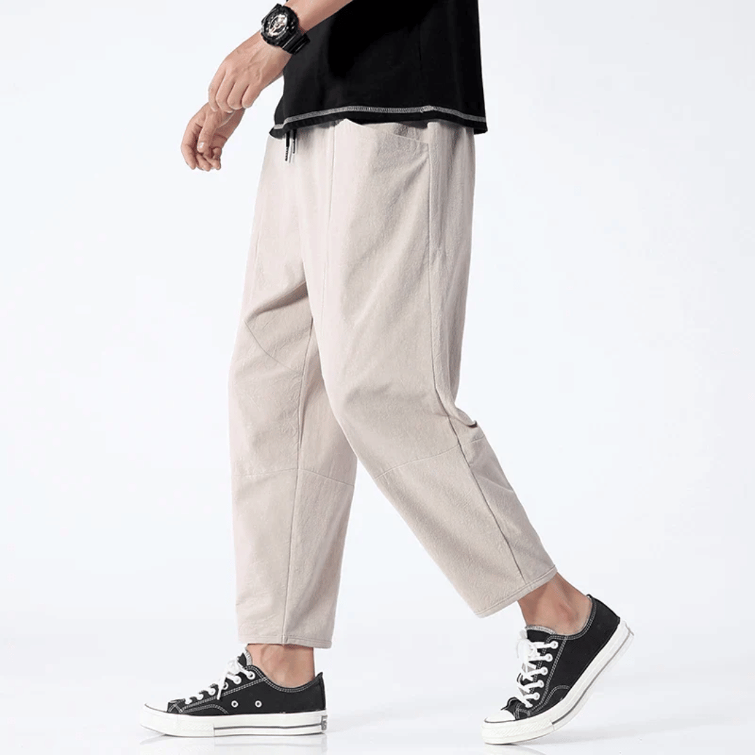Kai | Men's Casual Wide Leg Cropped Trousers
