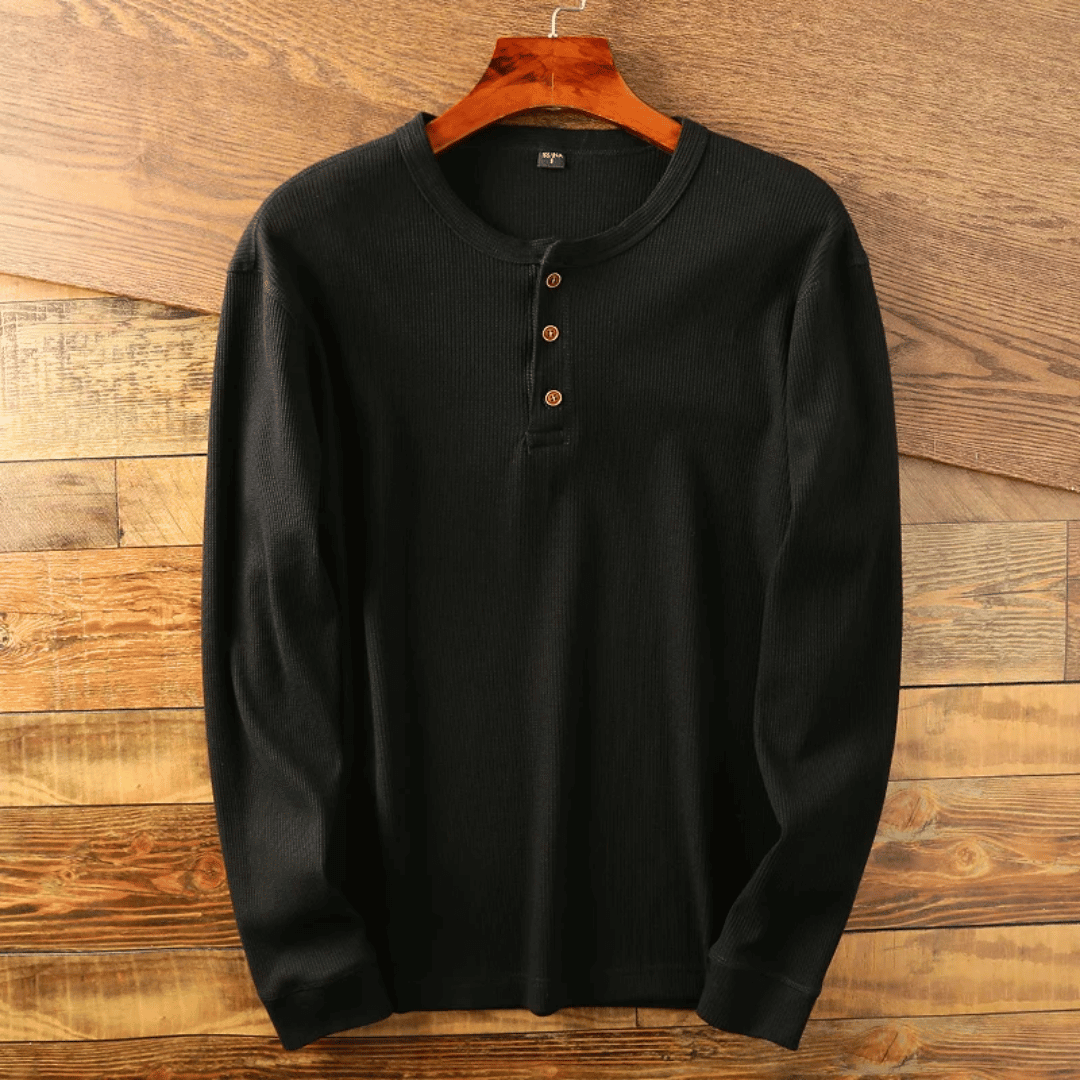 Caspian | Men's Classic Ribbed Henley Tshirt