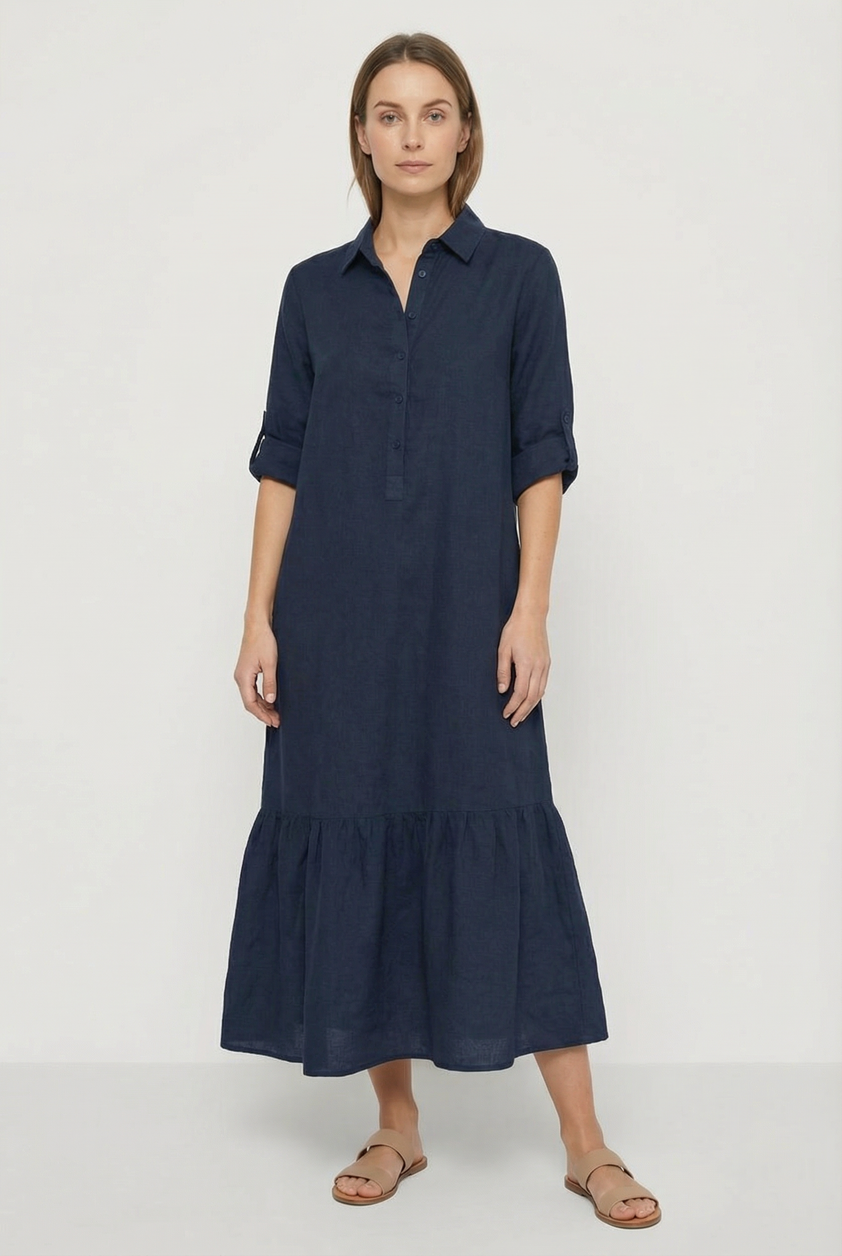 Clarissa | Effortless Tiered Shirt Maxi Dress
