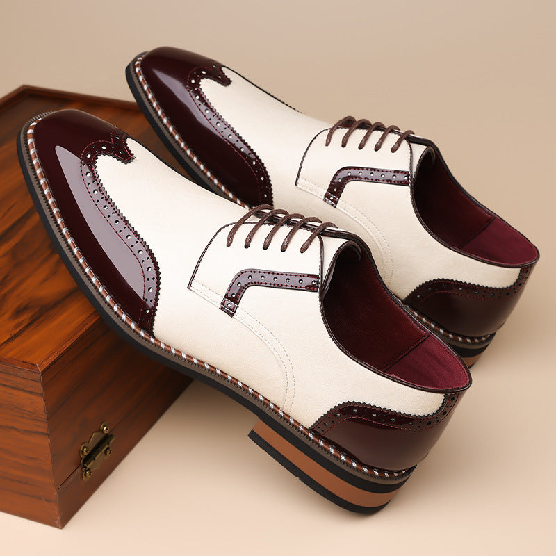 Harland | Men's Two-Tone Patent Leather Derby Brogues