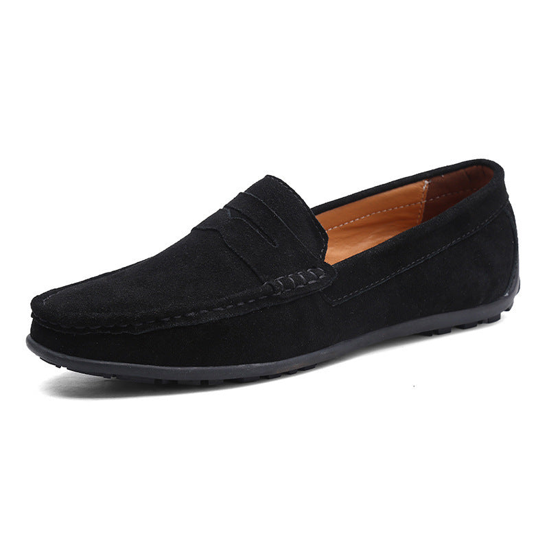 Men's Suede Penny Loafers - Moc Toe Rubber Sole