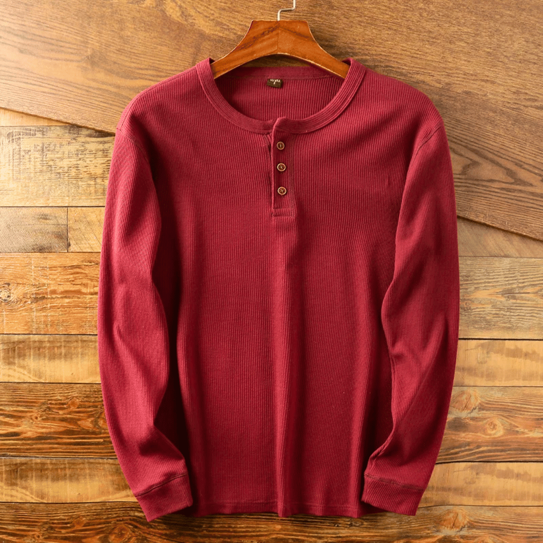 Caspian | Men's Classic Ribbed Henley Tshirt