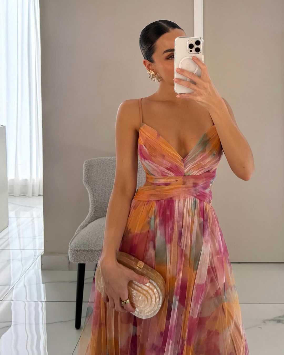 Chloe | Romantic Tie Dye Wrap Maxi Dress