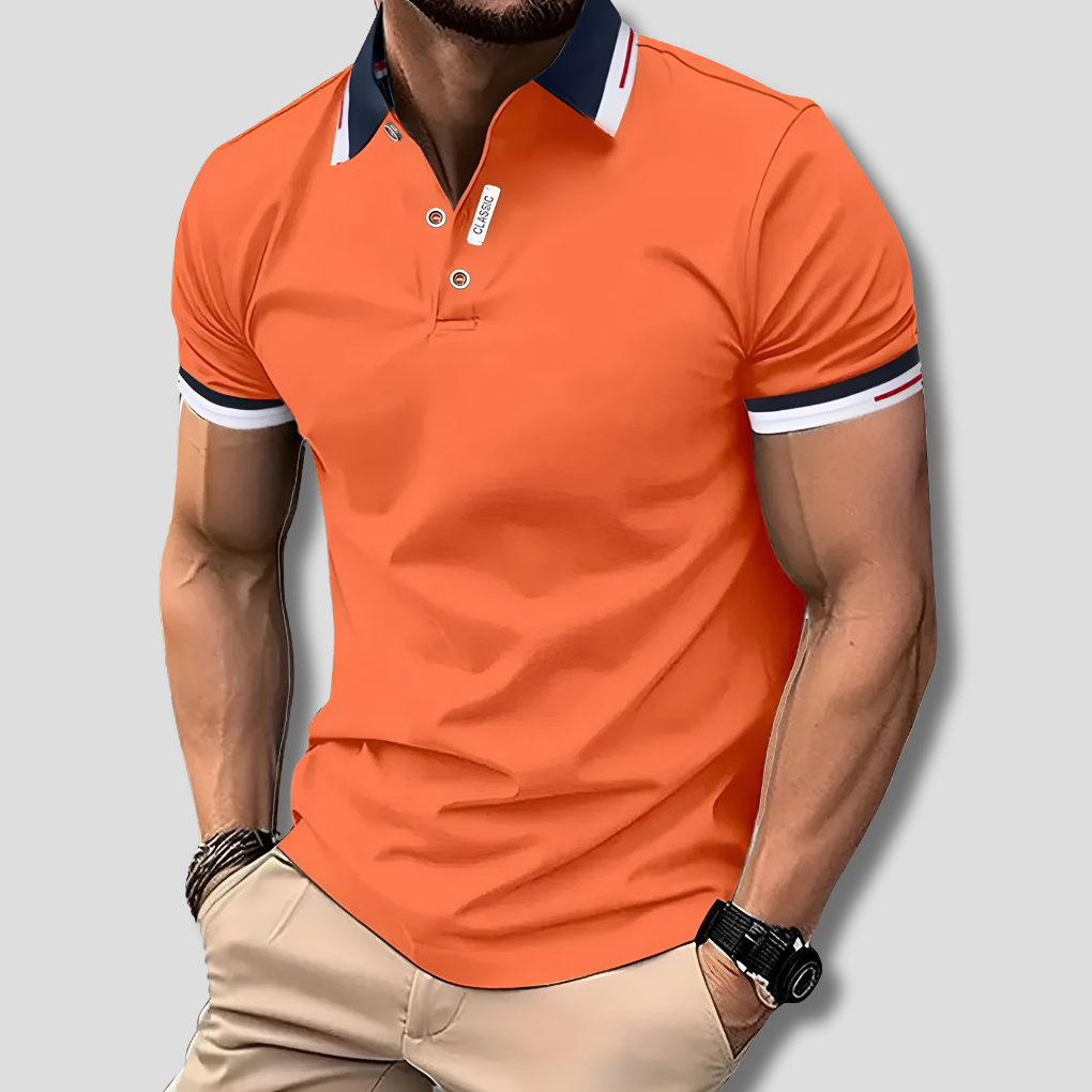Bastian | Men's Polo Classic Contrast Collar Striped Trim