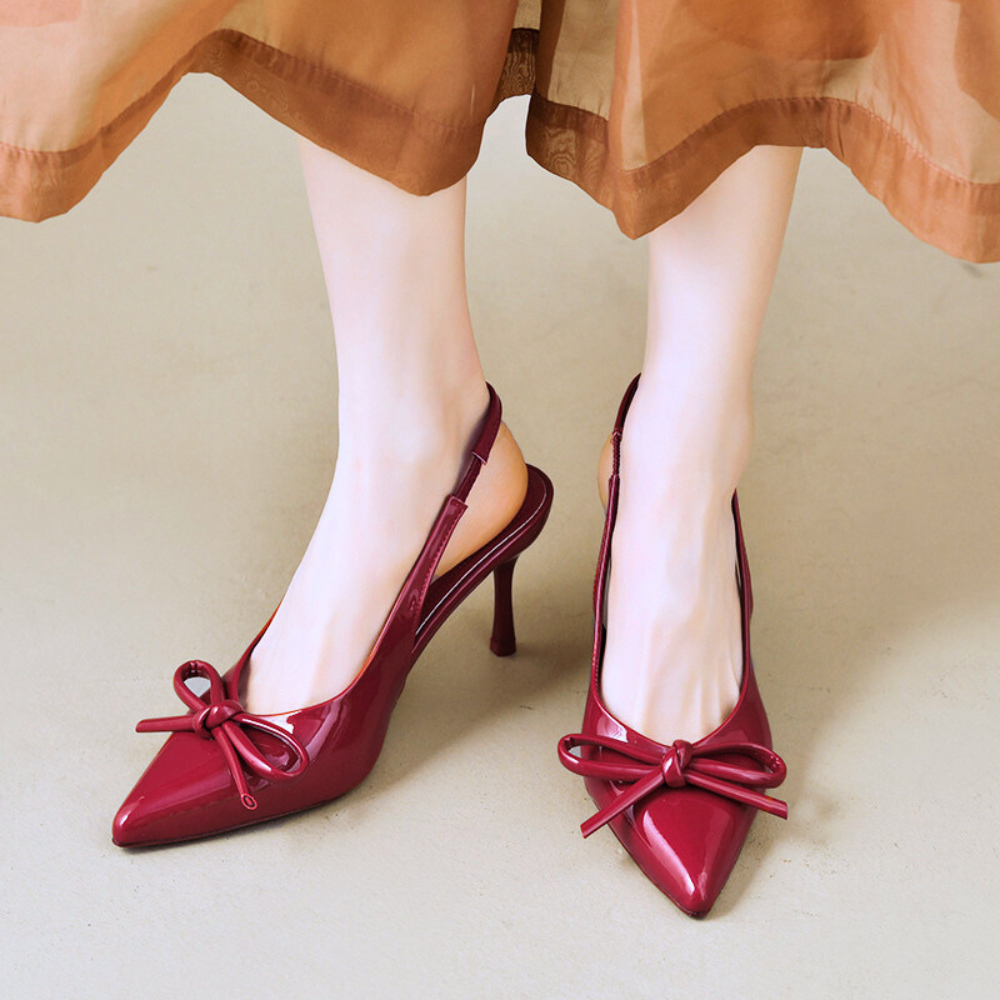 Rosaline | Elegant Bow Detail Slingback Heels