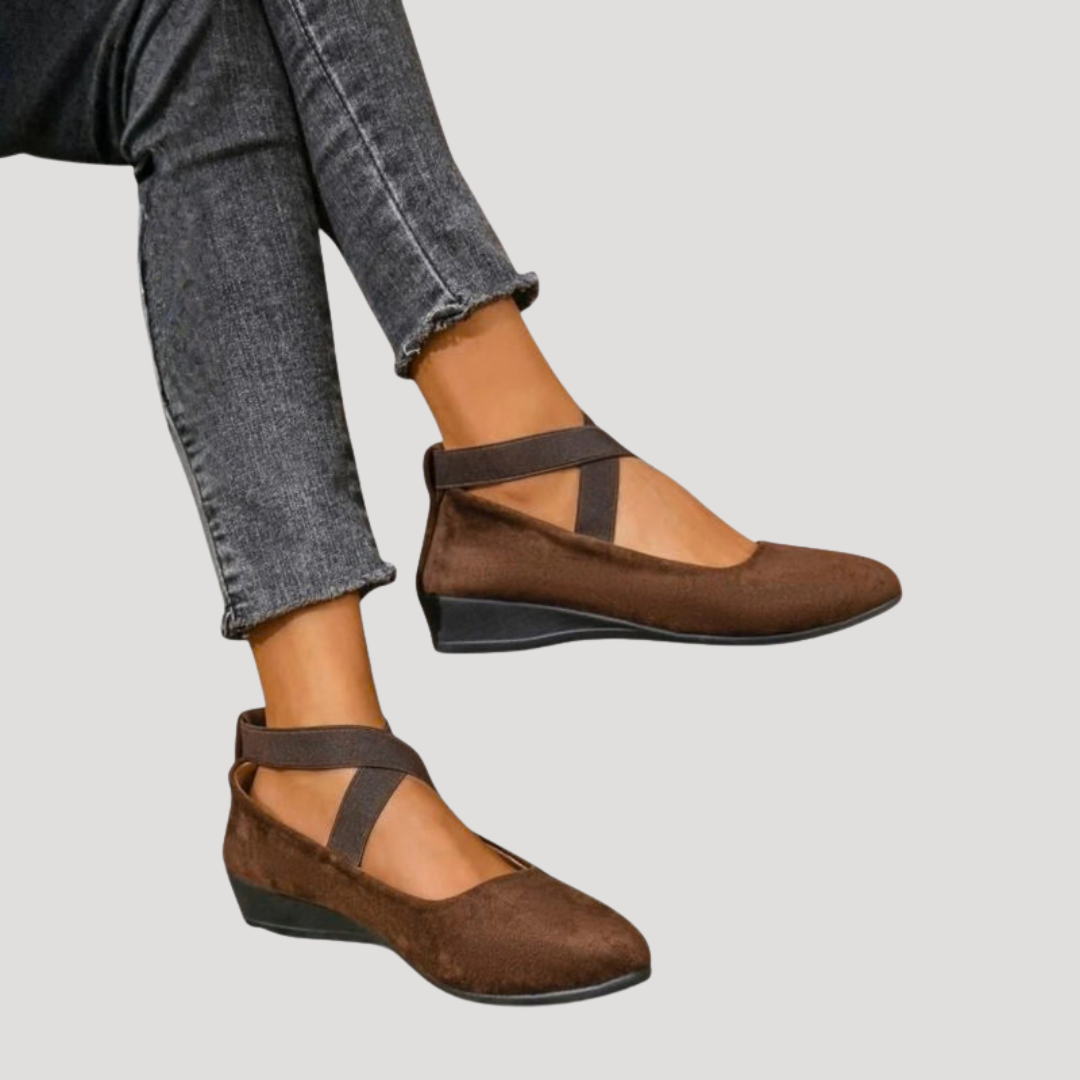 Estelle | Elegant Mary Jane Wedge Flats