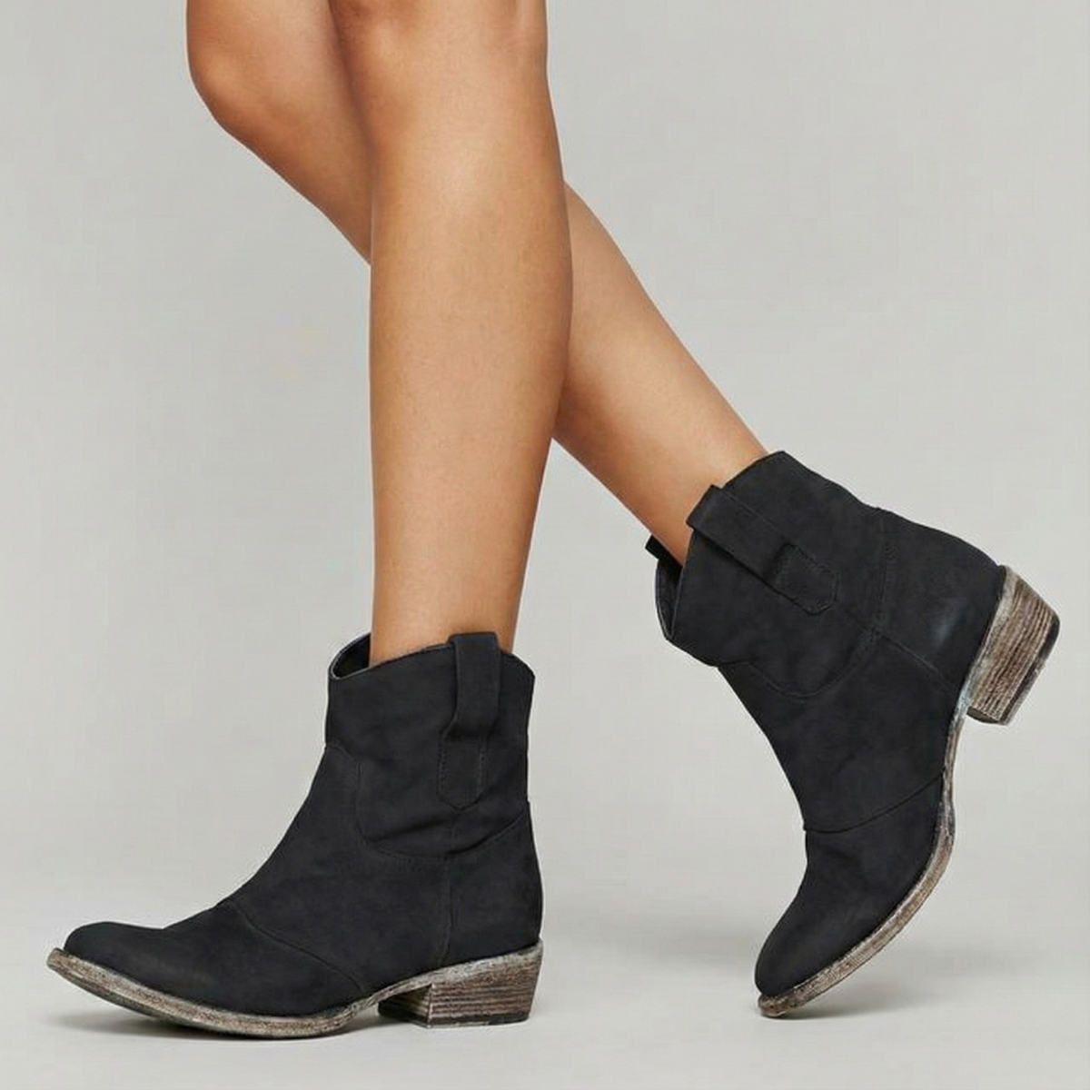 Women's Suede Western Ankle Boots