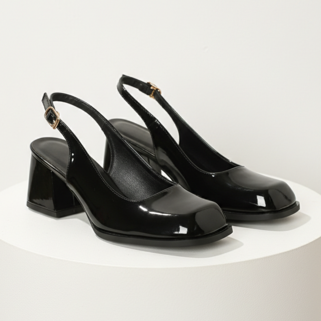 Marlowe | Refined Square Toe Slingback Block Heels