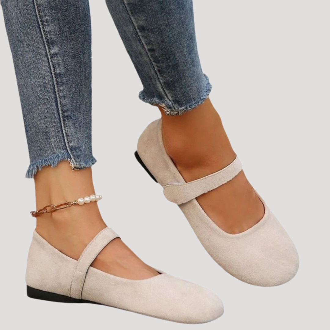 Camilla | Comfortable Suede Mary Jane Flats