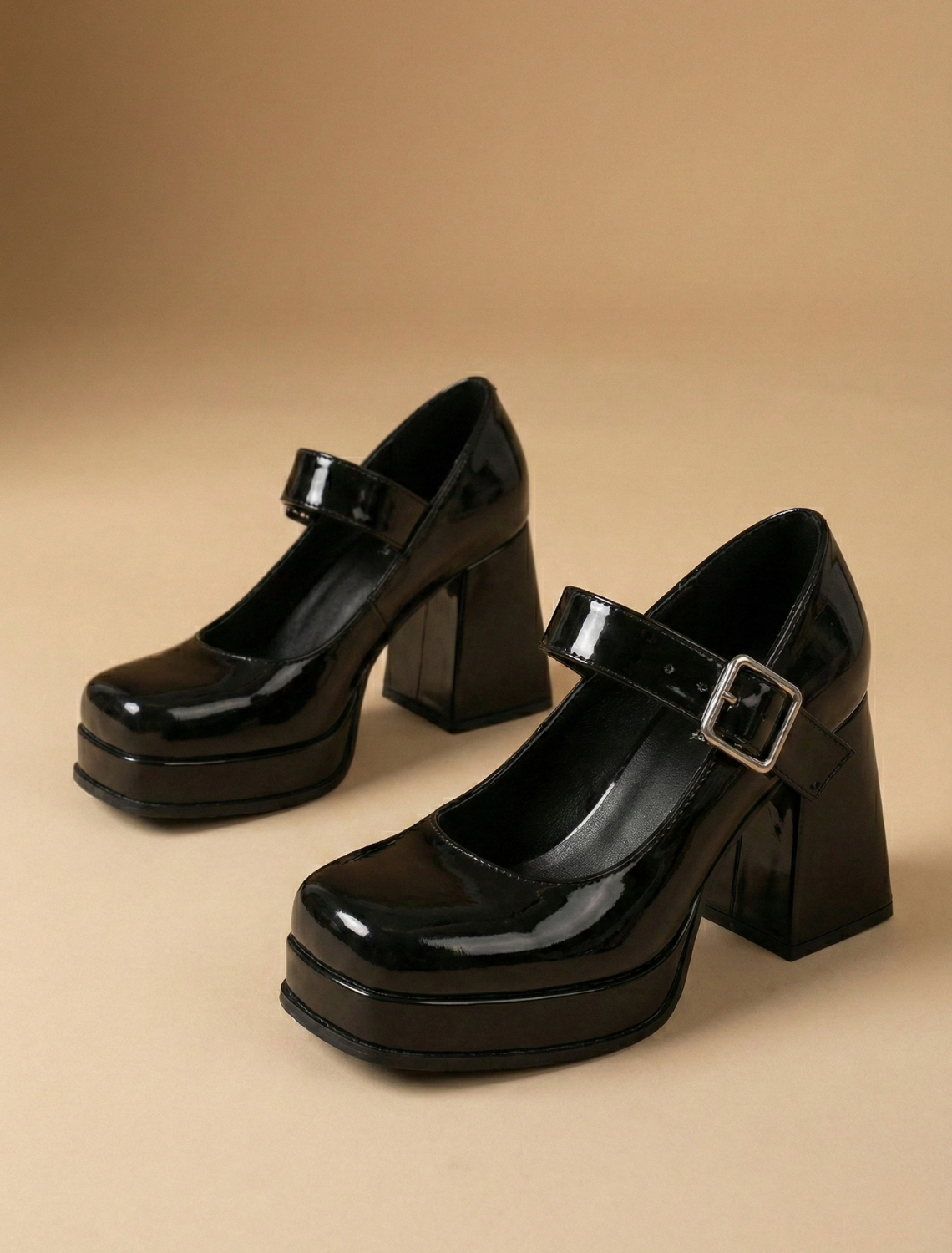 Thalora | Patent Mary Jane Platform Heels