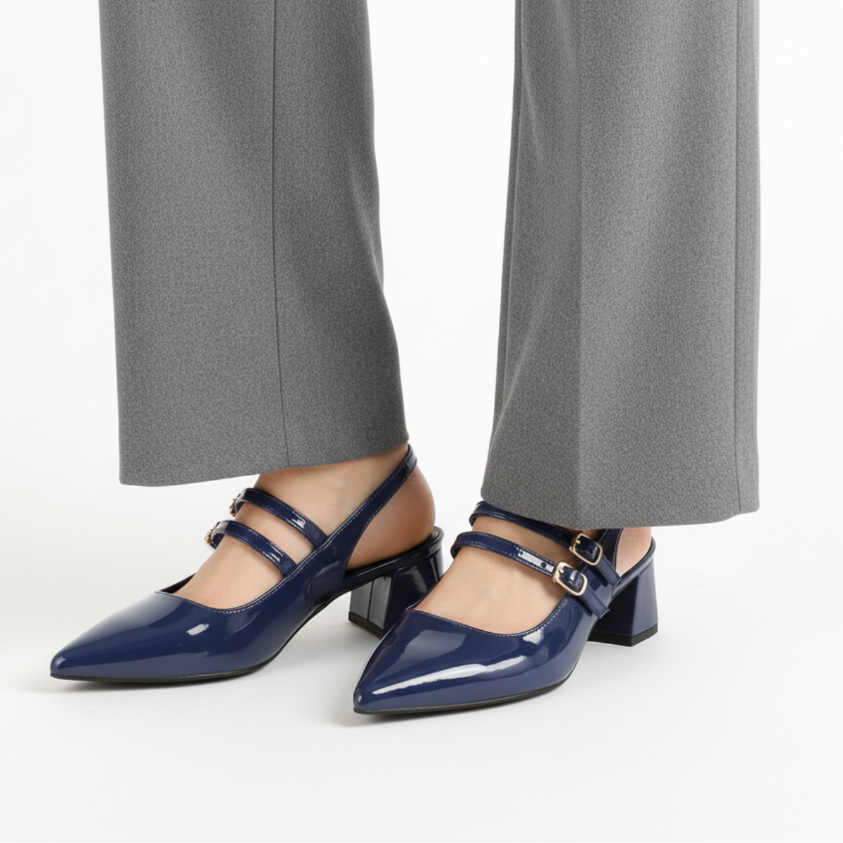 Isadora | Elegant Double Strap Mary Jane Slingback Heels