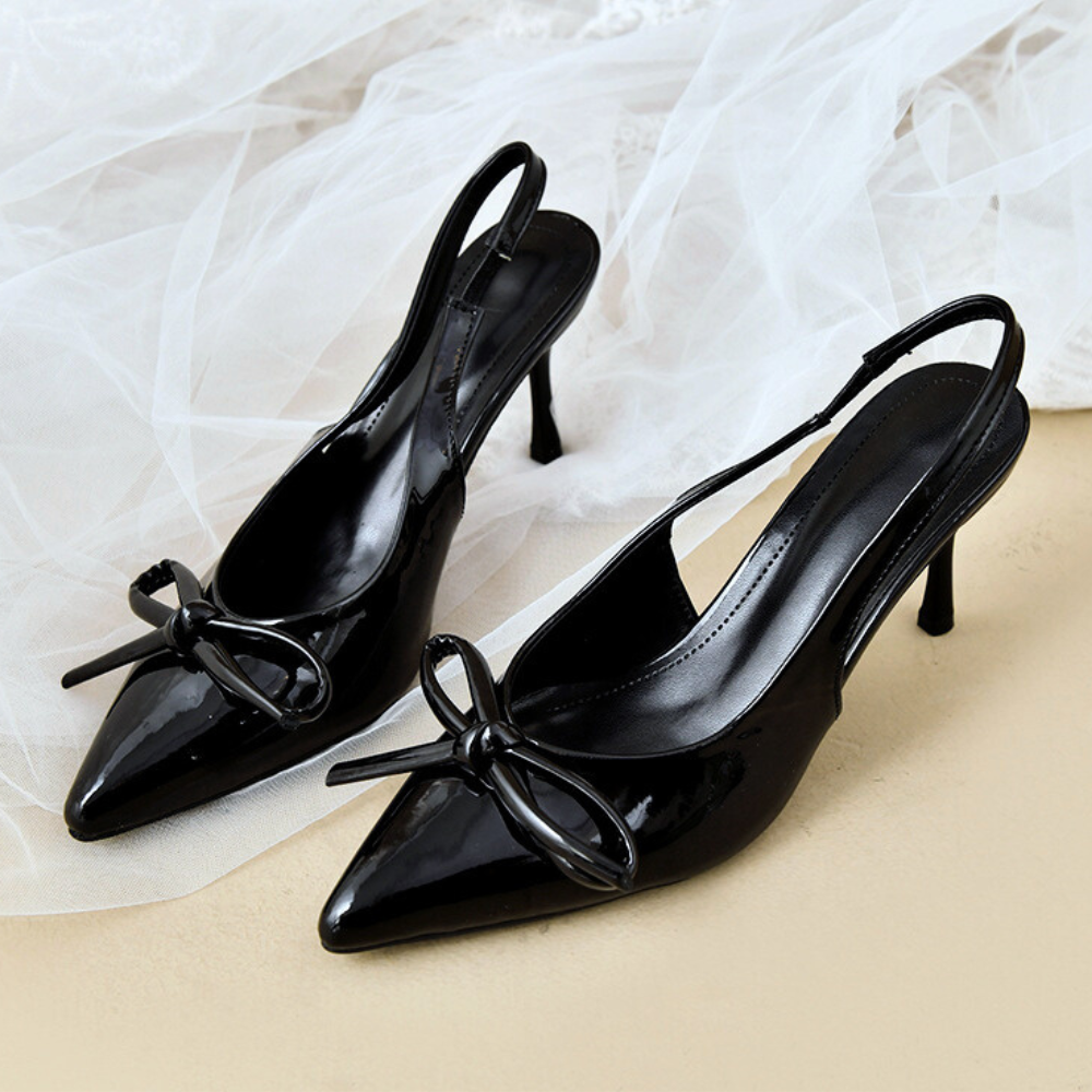 Rosaline | Elegant Bow Detail Slingback Heels