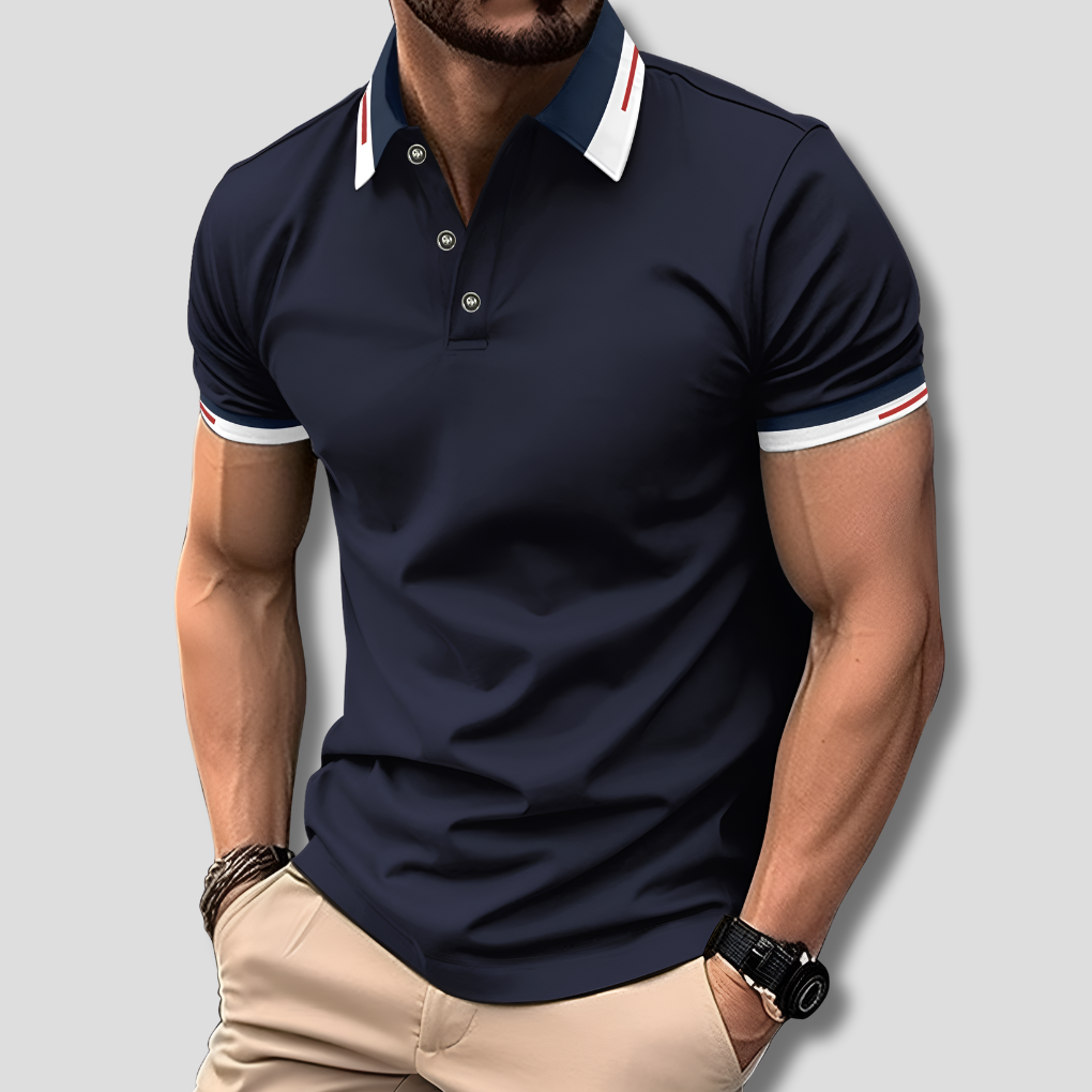 Bastian | Men's Polo Classic Contrast Collar Striped Trim