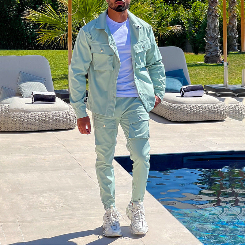 Zephyr | Men's Relaxed Cargo Jacket & Jogger Trouser Set