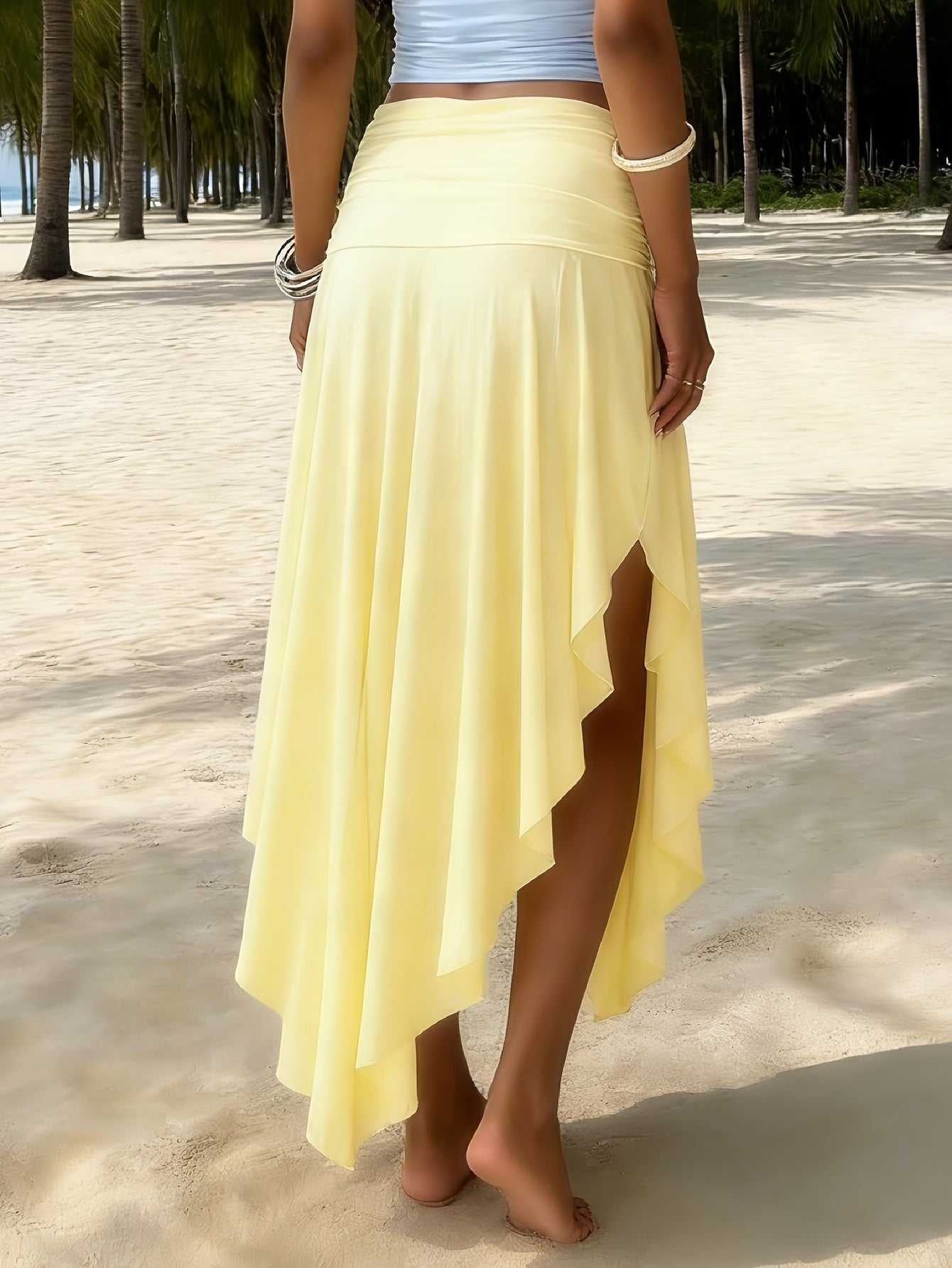 Celestria | Elegant Asymmetric Ruffle Maxi Skirt