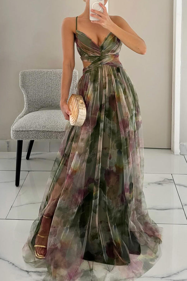 Chloe | Romantic Tie Dye Wrap Maxi Dress