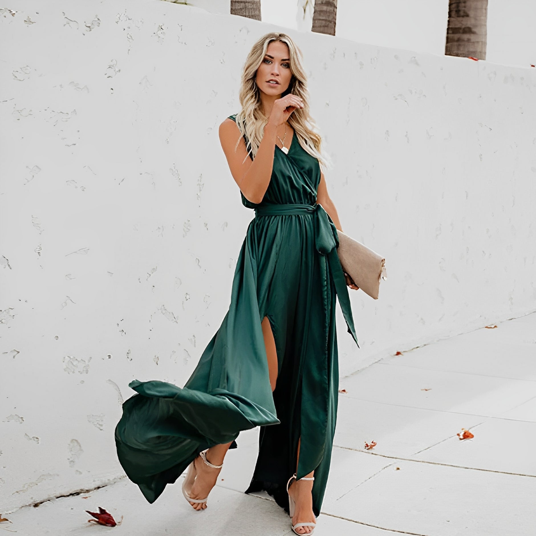 Juliette | Elegant Wrap Belted Maxi Dress