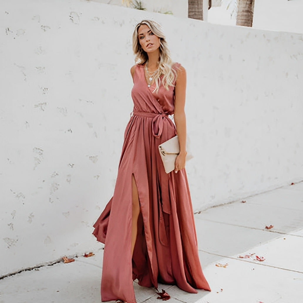 Juliette | Elegant Wrap Belted Maxi Dress