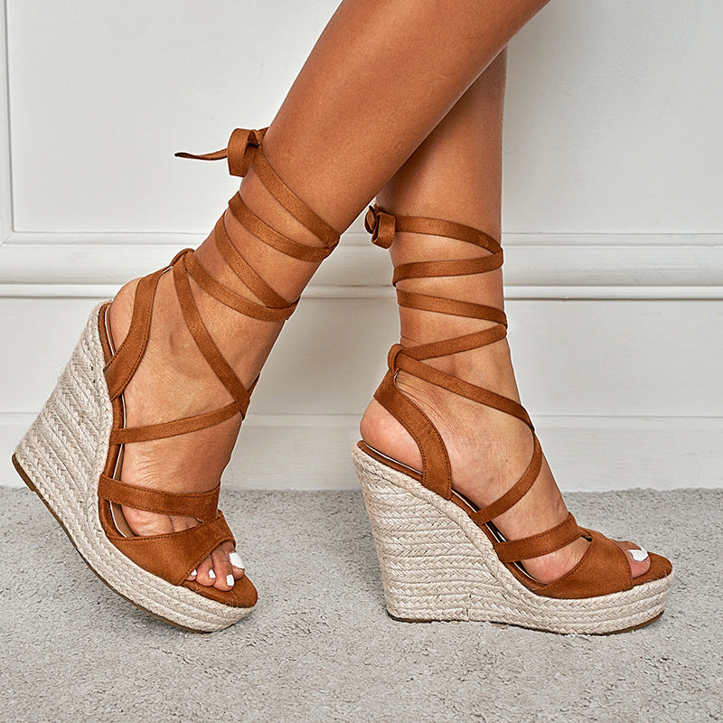 Calista | Espadrille Wedges Lace-Up