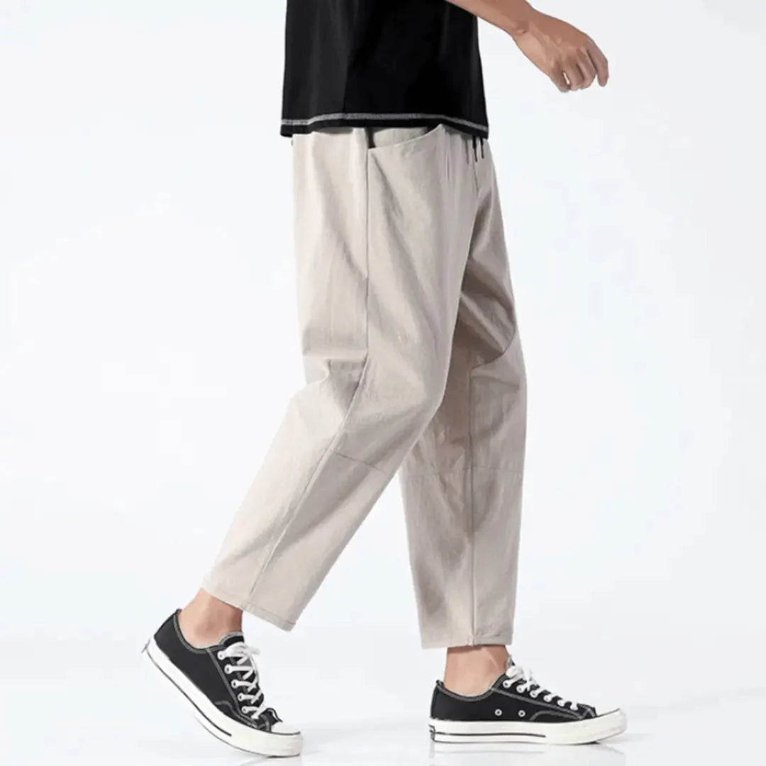 Kai | Men's Casual Wide Leg Cropped Trousers