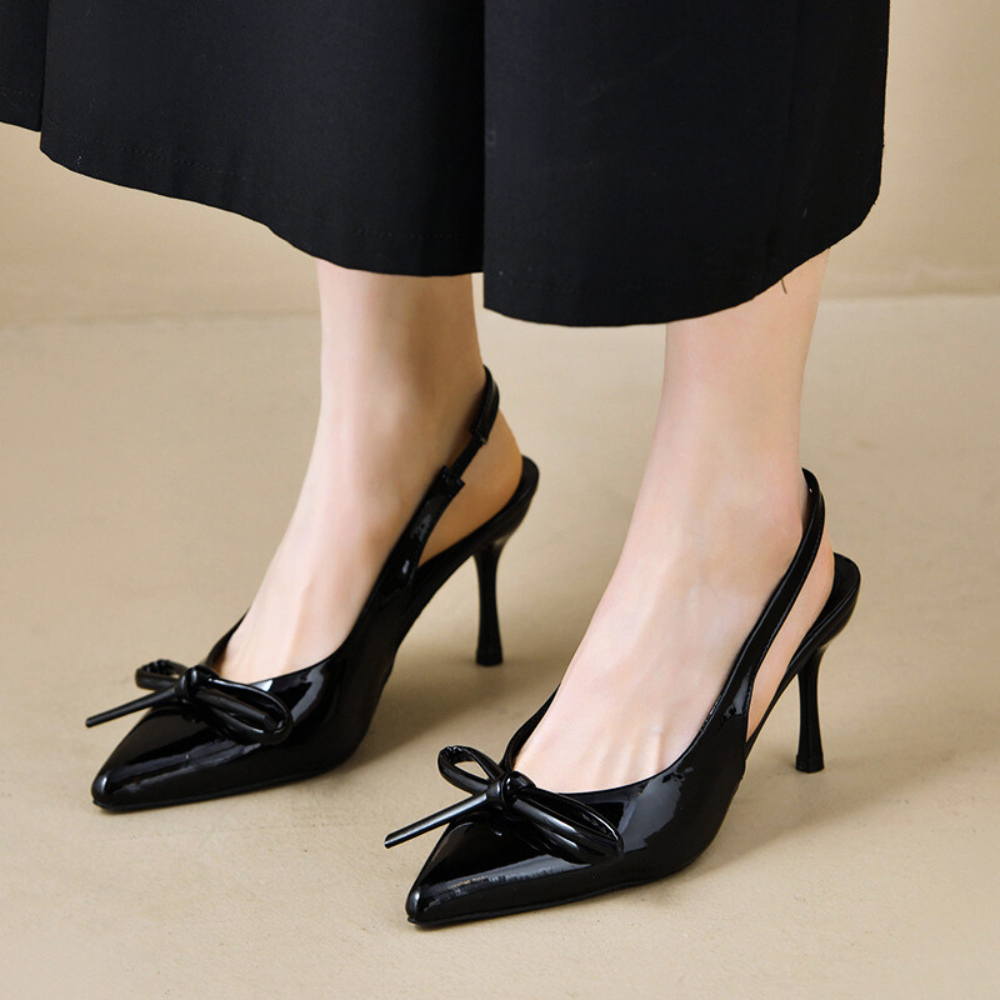 Rosaline | Elegant Bow Detail Slingback Heels