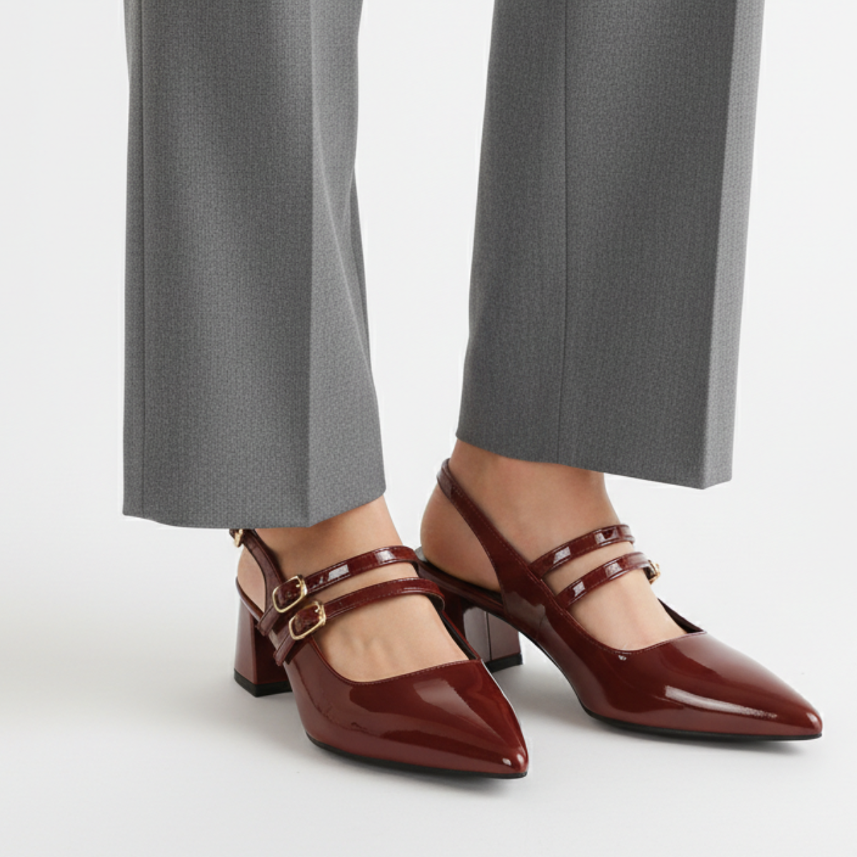 Isadora | Elegant Double Strap Mary Jane Slingback Heels