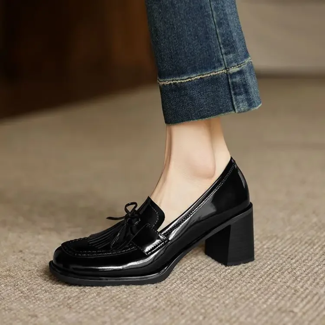 Tamsin | Patent Leather Loafers Block Heel