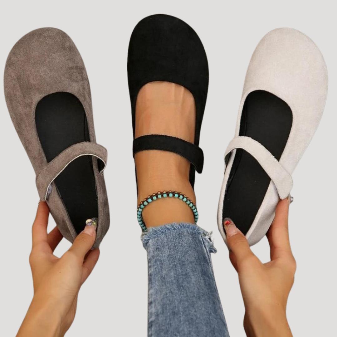 Camilla | Comfortable Suede Mary Jane Flats