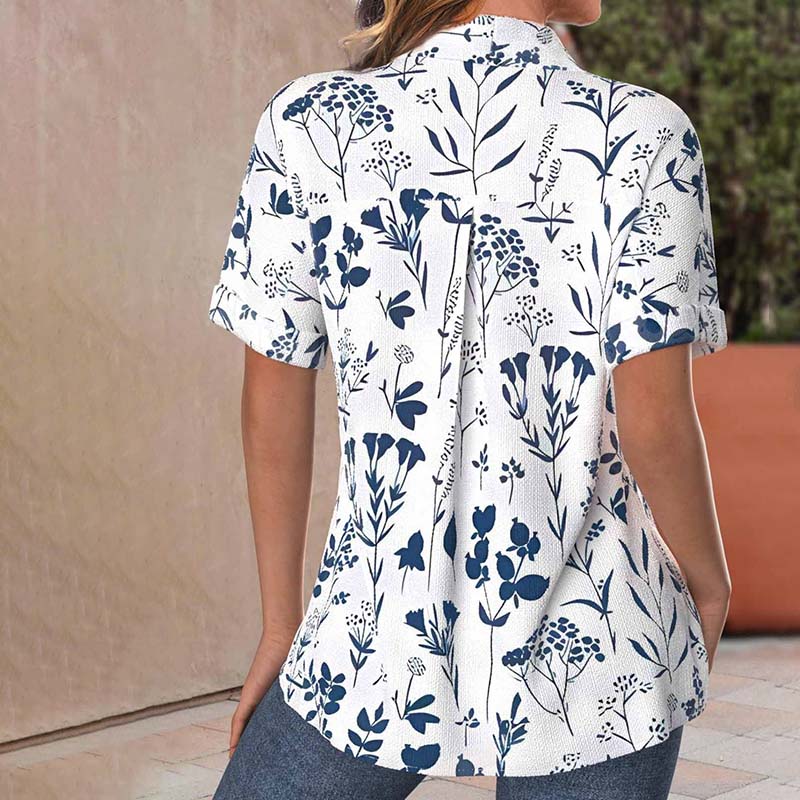 Evangeline | Blouse Botanical Print Relaxed Going Out Tops