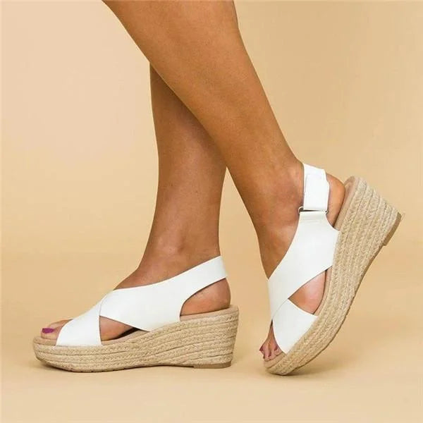 Cordelia | Orthopedic Cross-Over Espadrille Wedges