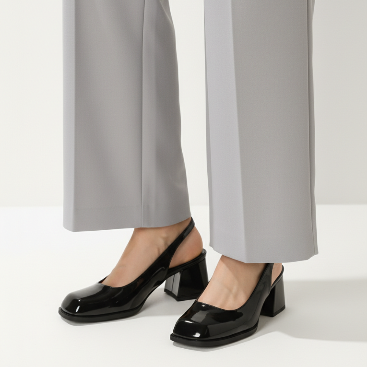 Marlowe | Refined Square Toe Slingback Block Heels