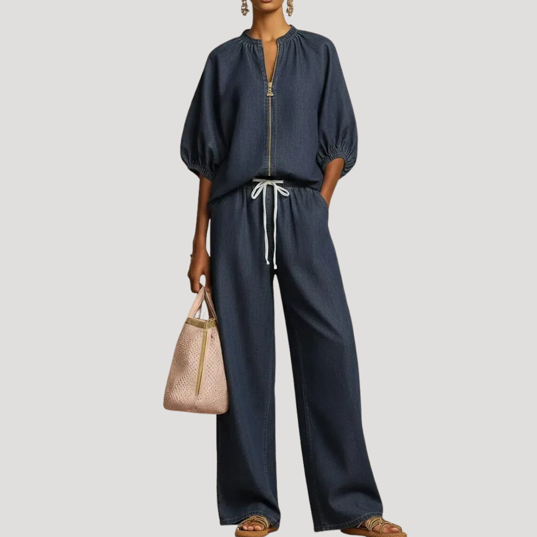 Celestria | Effortless Linen Puff Sleeve Going Out Sets