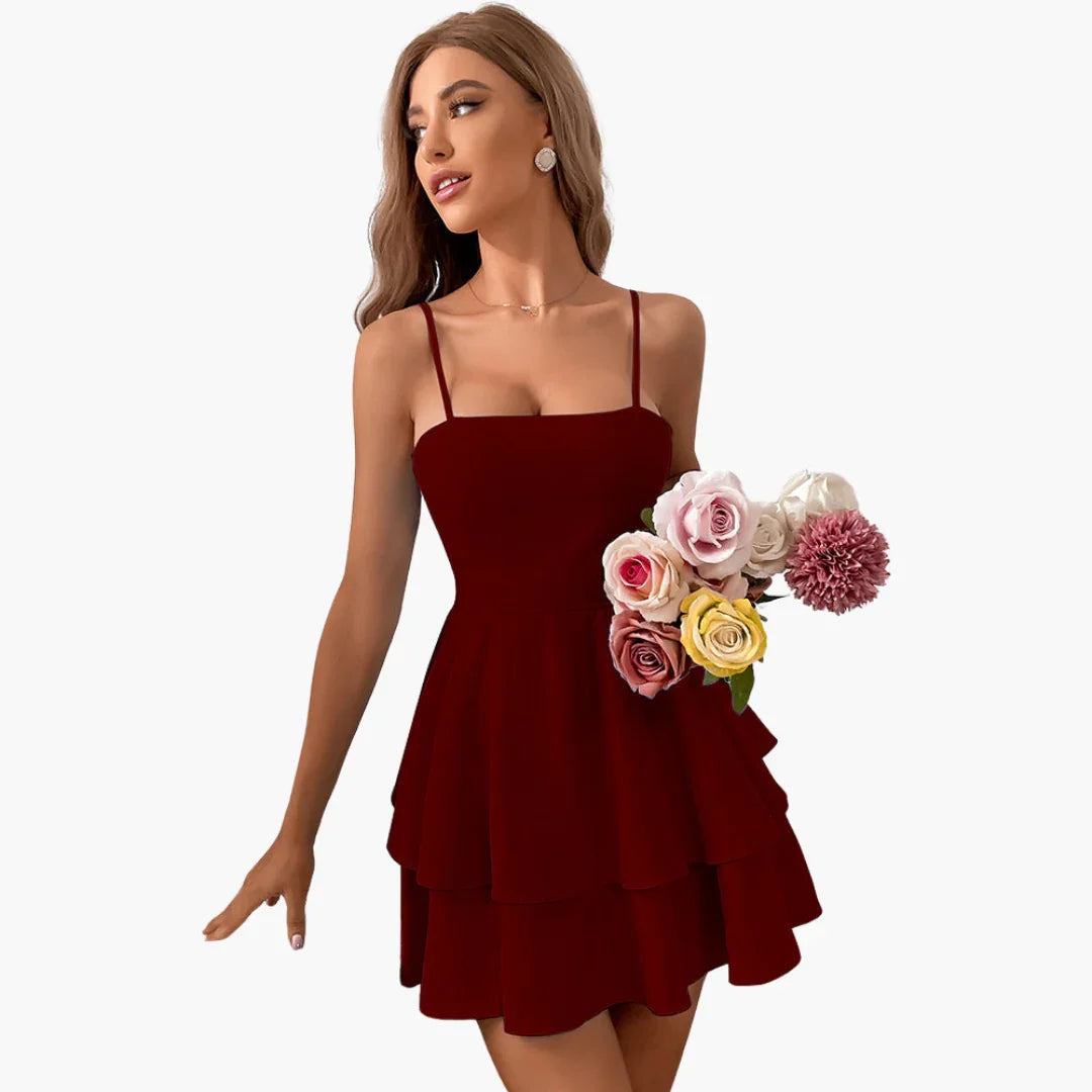 Celeste | Elegant Tiered Ruffle Mini Dress