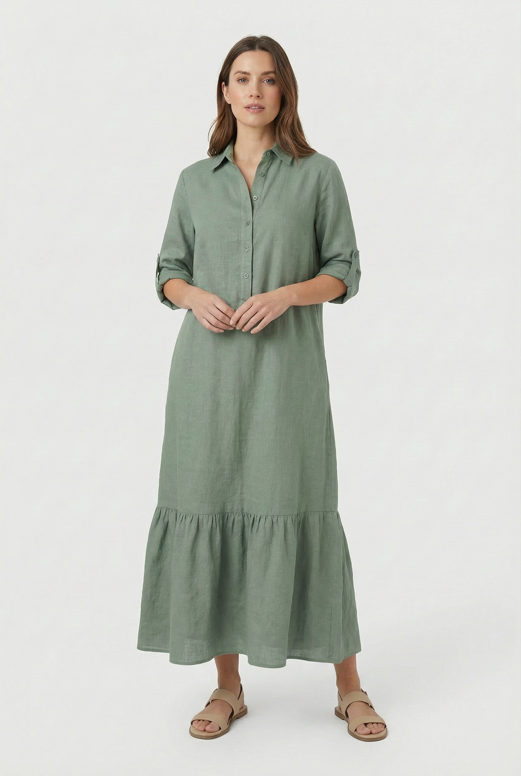 Clarissa | Effortless Tiered Shirt Maxi Dress