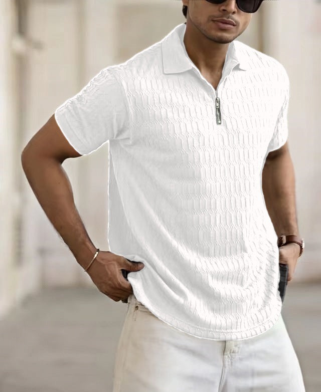 Maxim | Men's Classic Cable Knit Quarter Zip Polo