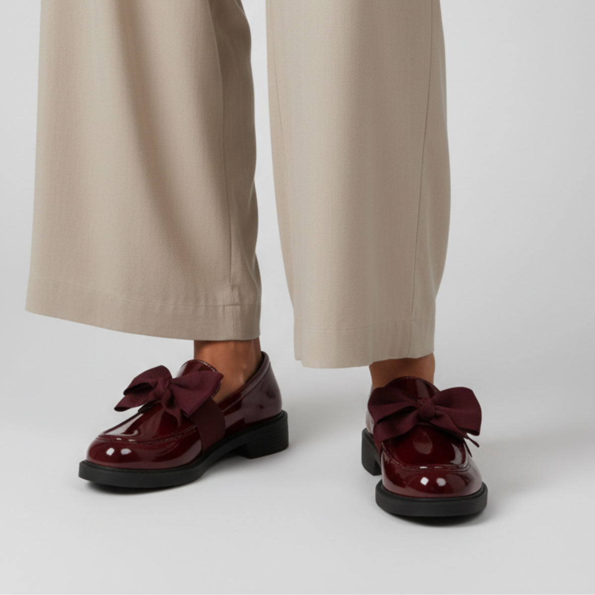 Claribel | Refined Bow Detail Patent Loafers