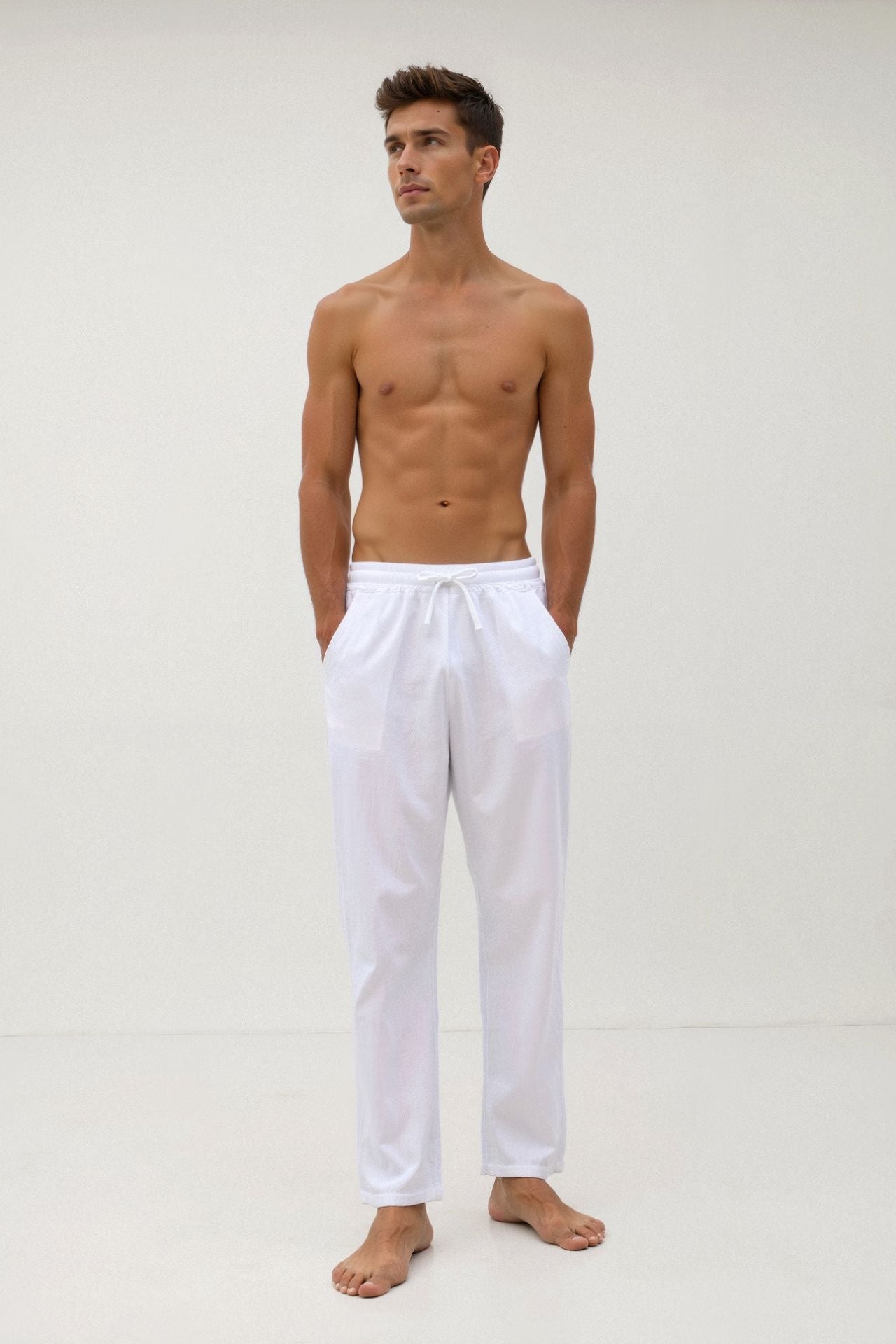 Florian | Men's Casual Straight Leg Linen Trousers