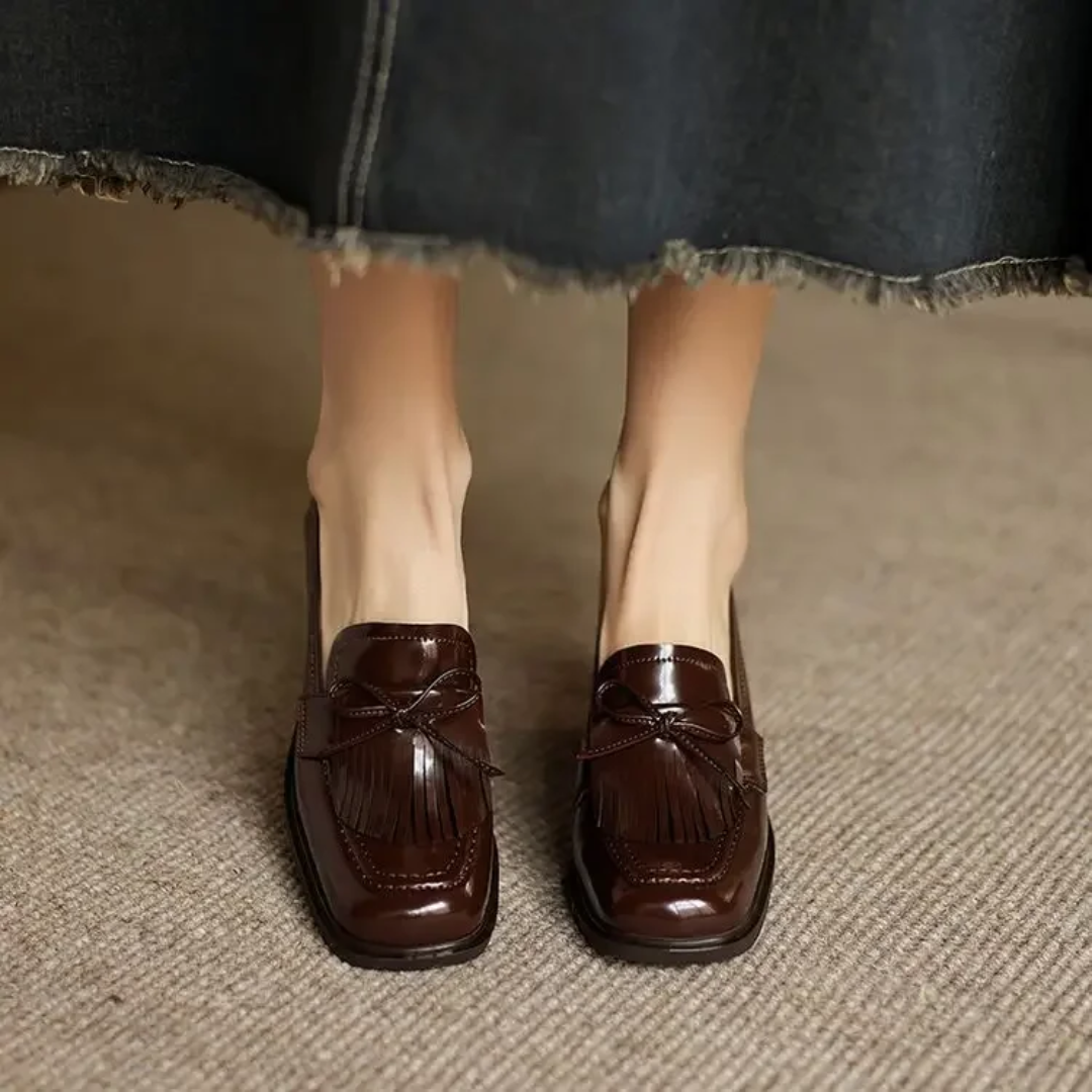 Tamsin | Patent Leather Loafers Block Heel