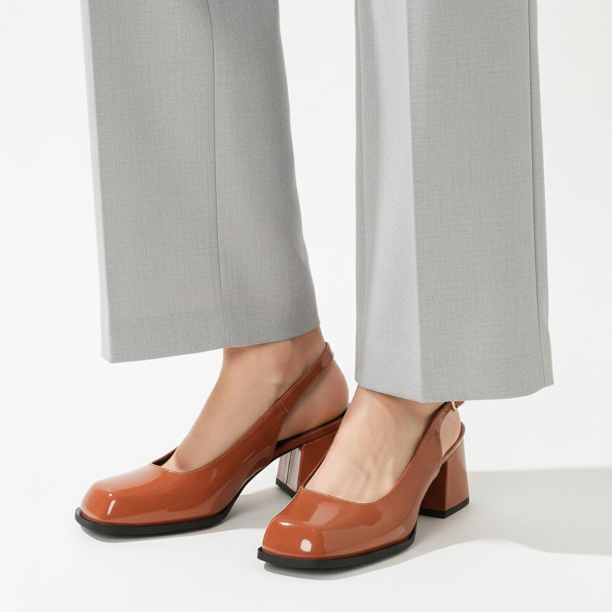 Marlowe | Refined Square Toe Slingback Block Heels
