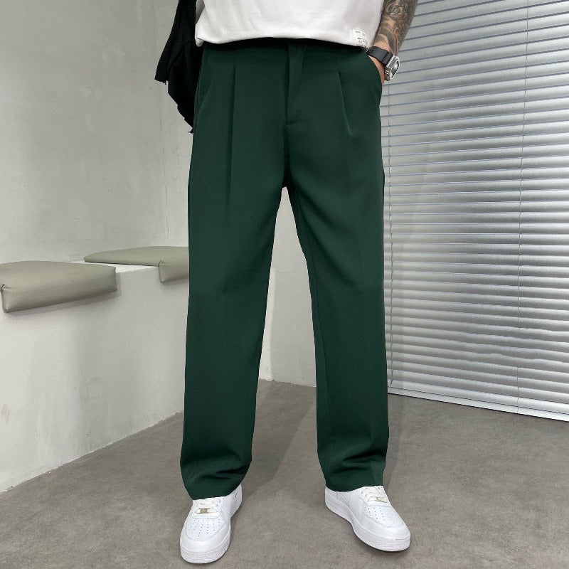 Harlen | Men's Relaxed Wide Leg Pleated Trousers