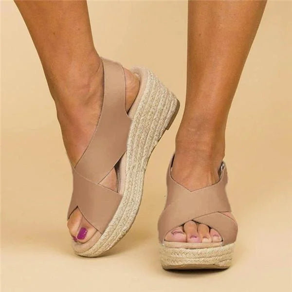 Cordelia | Orthopedic Cross-Over Espadrille Wedges