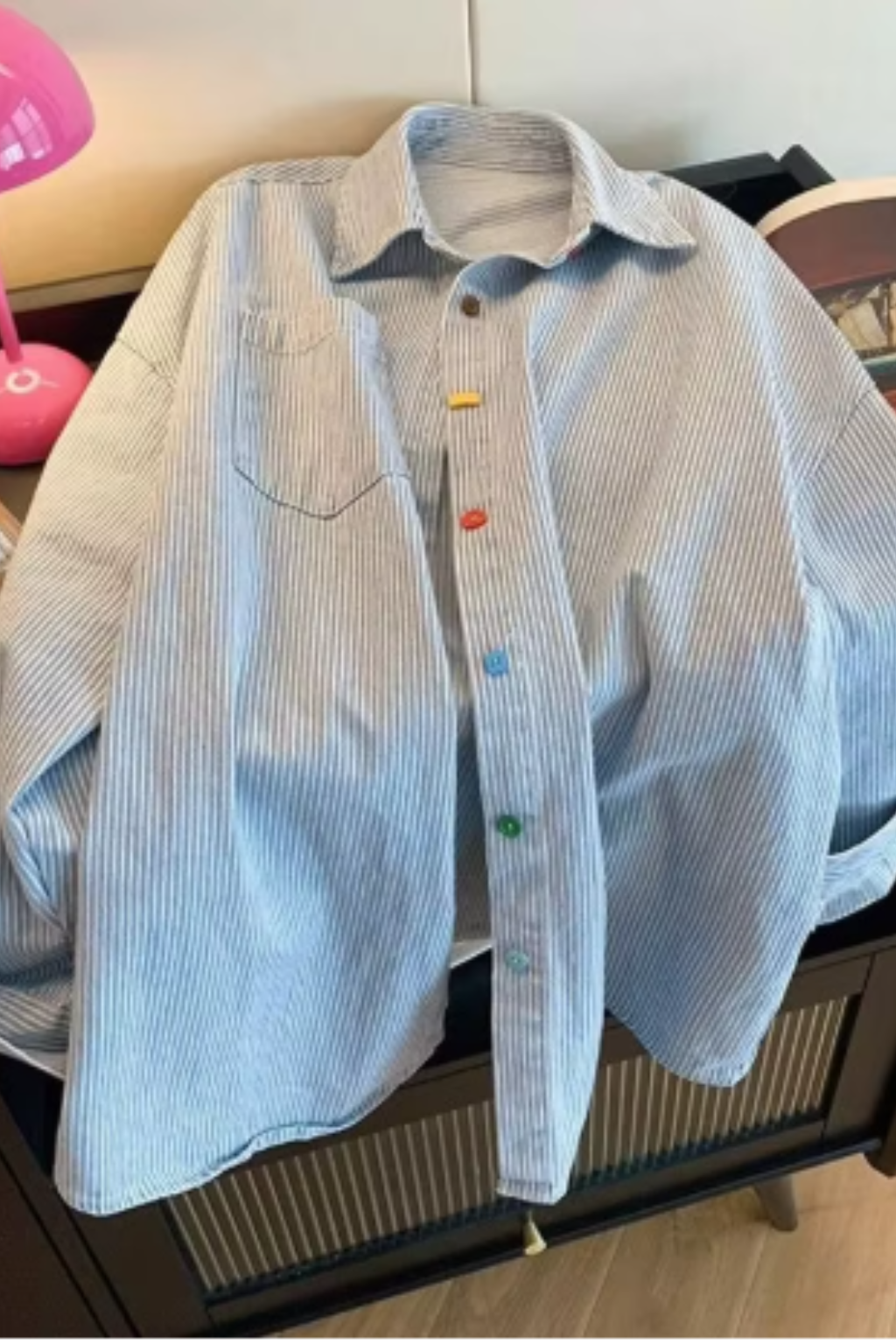 Rhea | Casual Striped Denim Oversized Shirt