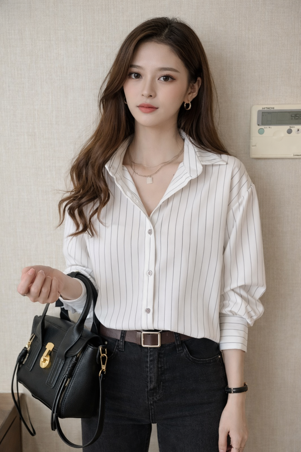 Felicity | Classic Pinstripe Button Down Shirt