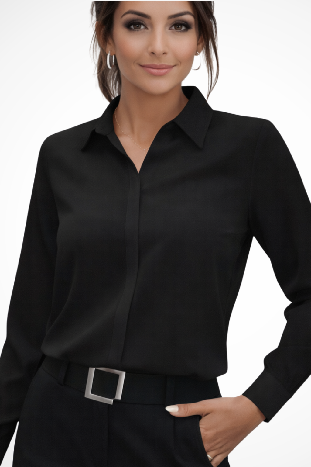 Livia | Classic Tailored Button Down Blouse