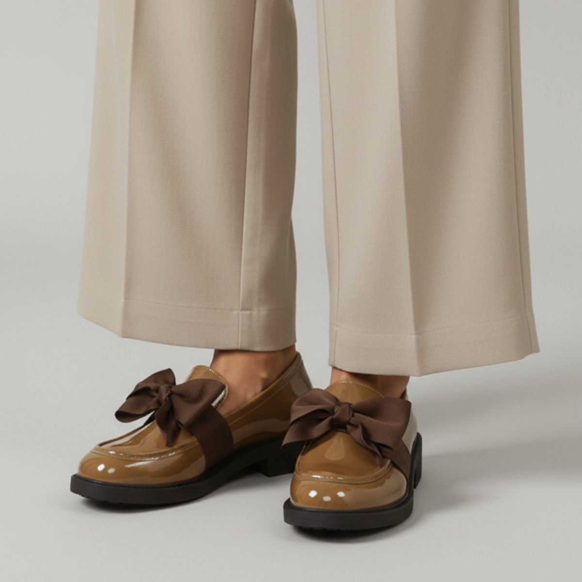 Claribel | Refined Bow Detail Patent Loafers