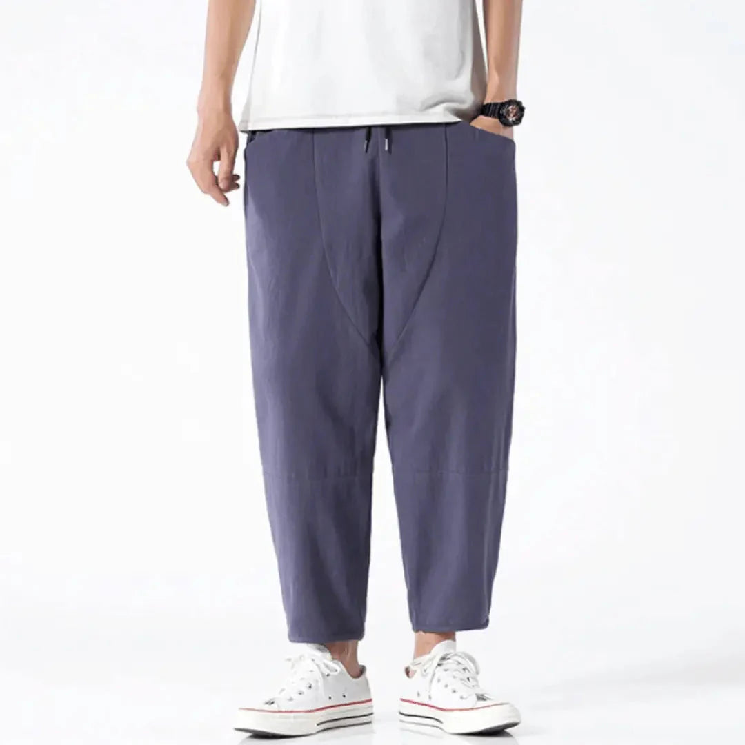 Kai | Men's Casual Wide Leg Cropped Trousers