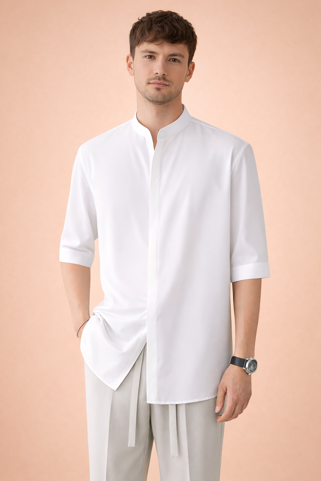 Kieran | Men's Classic Stand Collar Shirt
