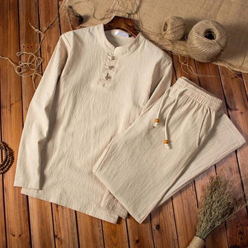 Kieran | Men's Relaxed Linen Henley Two Piece Set